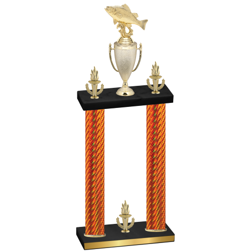 Double Orange Carbon Fiber Victory Fishing Trophy