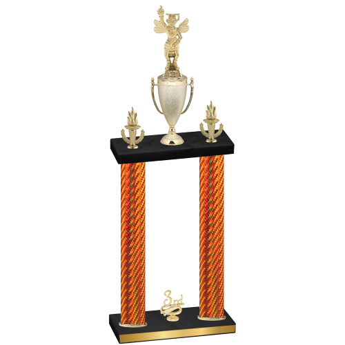 Double Orange Carbon Fiber Third Place Academics Trophy