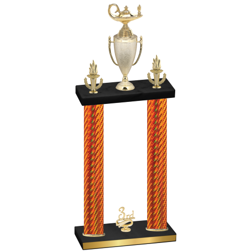Double Orange Carbon Fiber Third Place Academics Trophy