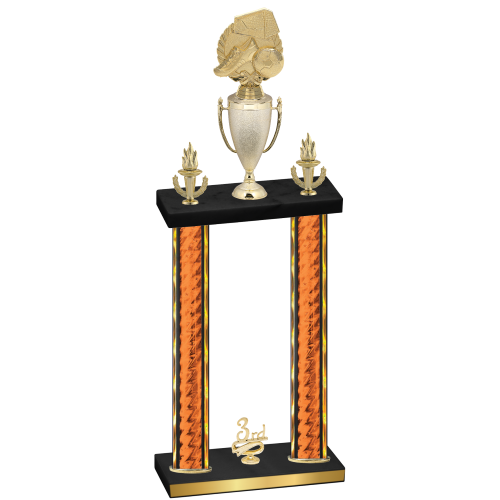 Double Orange Glacier Third Place Soccer Trophy