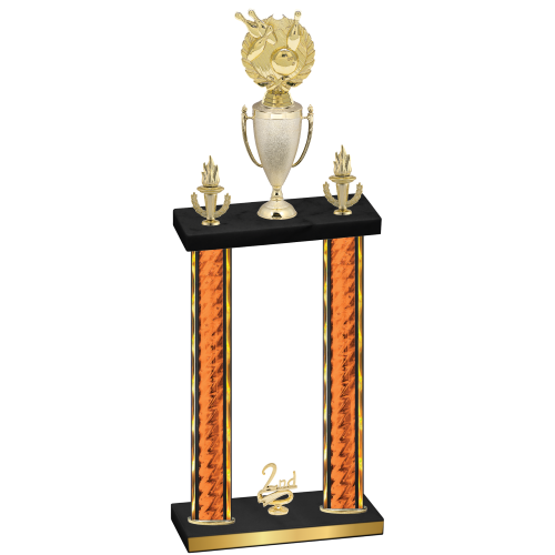 Double Orange Glacier Second Place Bowling Trophy