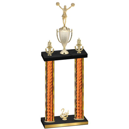 Double Orange Glacier Second Place Cheerleading Trophy
