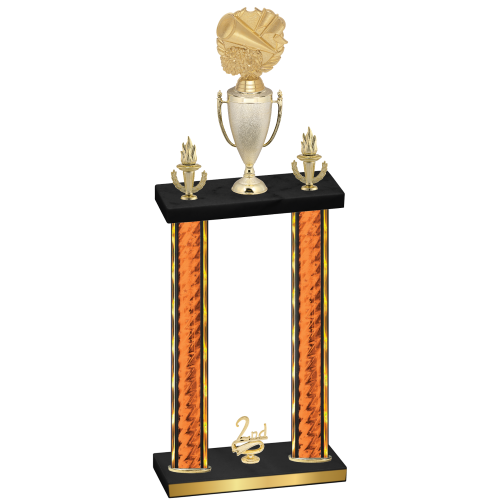 Double Orange Glacier Second Place Cheerleading Trophy