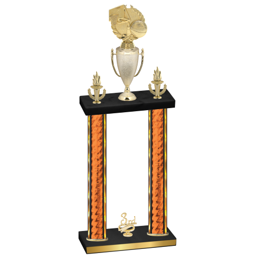 Double Orange Glacier Third Place Basketball Trophy