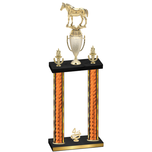 Double Orange Glacier Fourth Place Horses Trophy