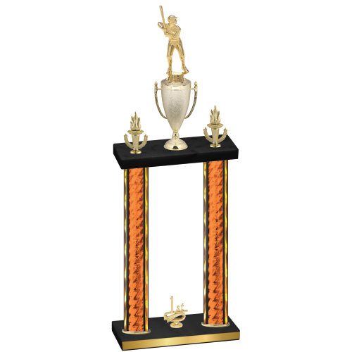 Double Orange Glacier First Place Baseball Trophy