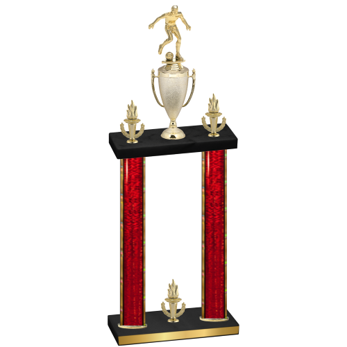 Double Red Glacier Victory Soccer Trophy
