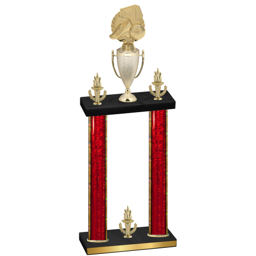 Double Red Glacier Victory Soccer Trophy