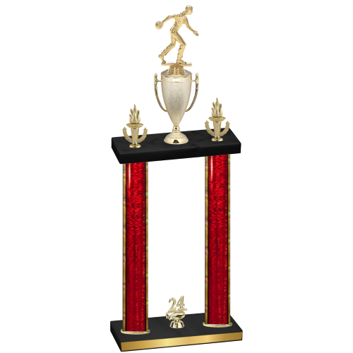 Double Red Glacier Year Bowling Trophy
