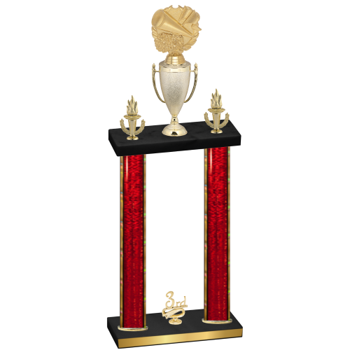 Double Red Glacier Third Place Cheerleading Trophy