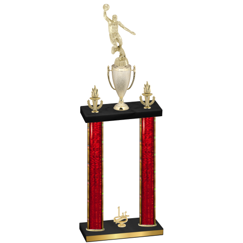 Double Red Glacier First Place Basketball Trophy