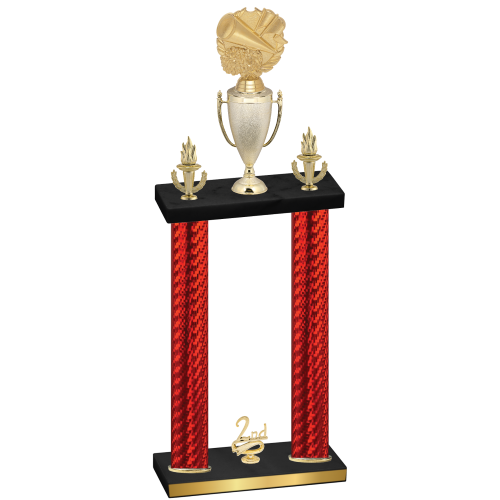 Double Red Carbon Fiber Second Place Cheerleading Trophy