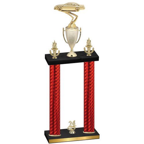 Double Red Carbon Fiber Year Cars Trophy