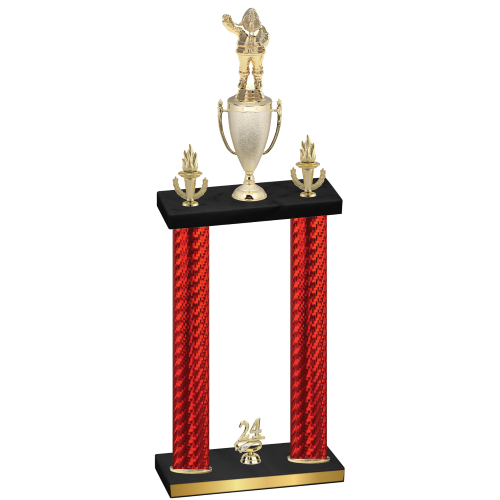 Double Red Carbon Fiber Year Holiday Trophy