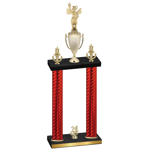 Double Red Carbon Fiber Year Academics Trophy