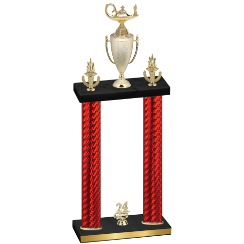 Double Red Carbon Fiber Year Academics Trophy
