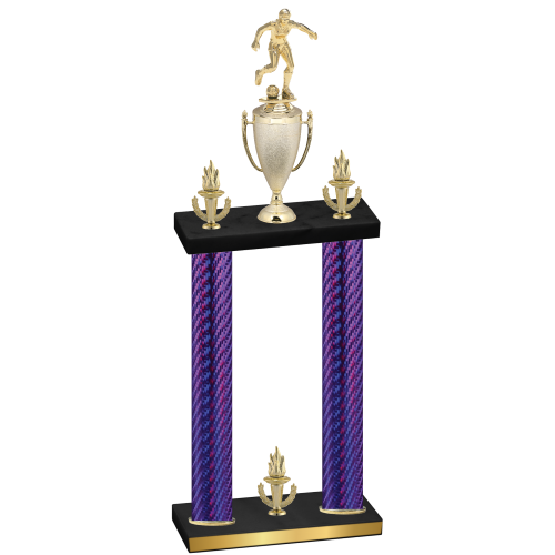 Double Purple Carbon Fiber Victory Soccer Trophy