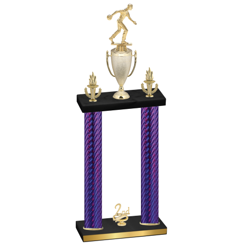 Double Purple Carbon Fiber Second Place Bowling Trophy