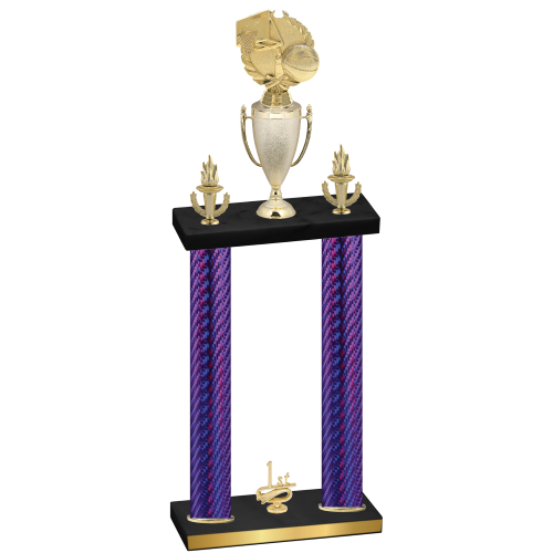 Double Purple Carbon Fiber First Place Basketball Trophy