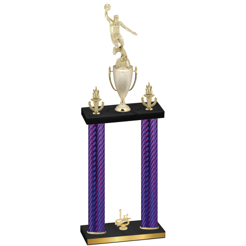 Double Purple Carbon Fiber First Place Basketball Trophy