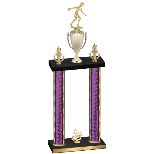Double Purple Glacier Fourth Place Bowling Trophy