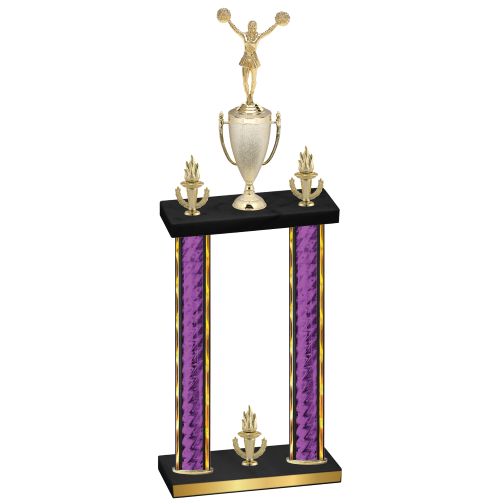 Double Purple Glacier Victory Cheerleading Trophy