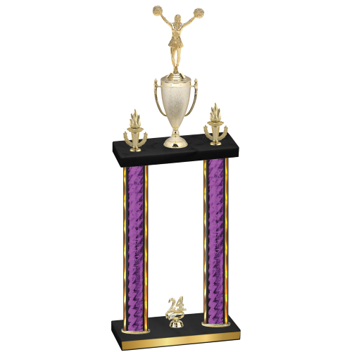 Double Purple Glacier Year Cheerleading Trophy