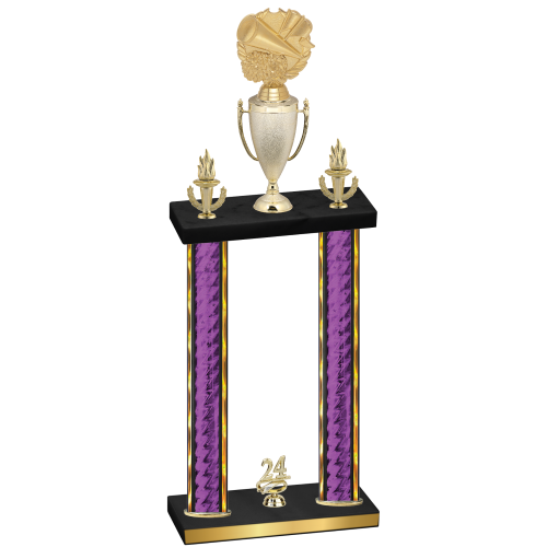 Double Purple Glacier Year Cheerleading Trophy