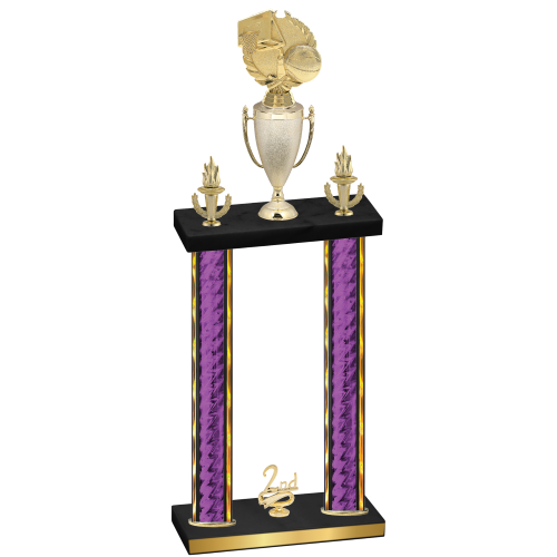 Double Purple Glacier Second Place Basketball Trophy