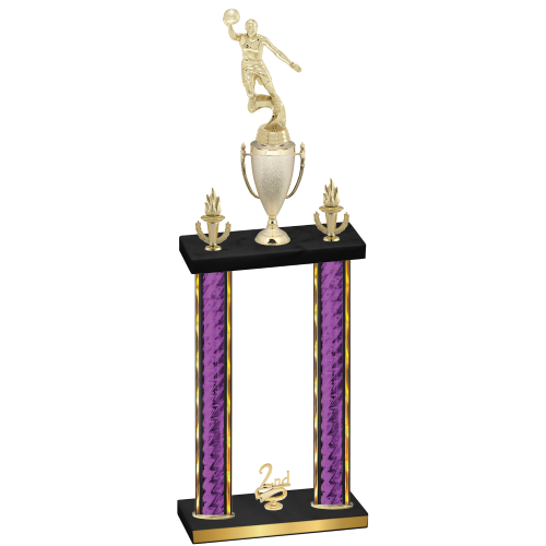 Double Purple Glacier Second Place Basketball Trophy