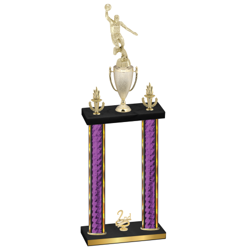 Double Purple Glacier Second Place Basketball Trophy