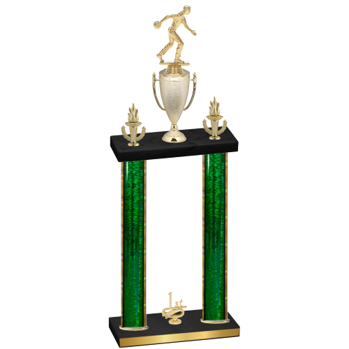 Double Green Glacier First Place Bowling Trophy