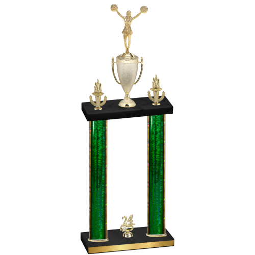 Double Green Glacier Year Cheerleading Trophy