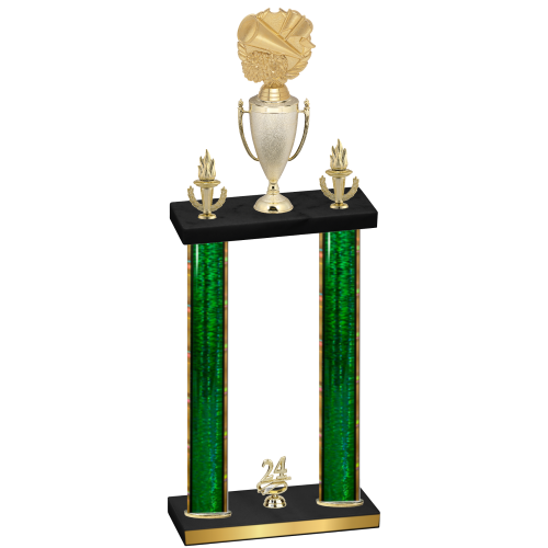 Double Green Glacier Year Cheerleading Trophy