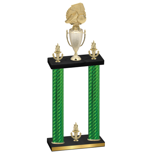 Double Green Carbon Fiber Victory Soccer Trophy