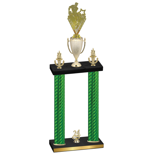 Double Green Carbon Fiber Year Rugby Trophy