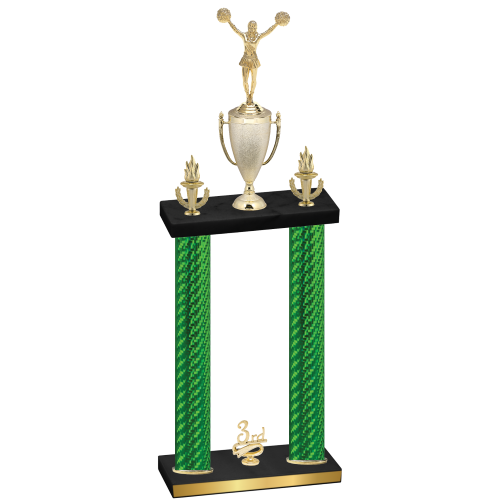 Double Green Carbon Fiber Third Place Cheerleading Trophy