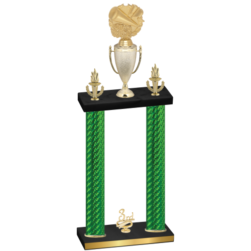 Double Green Carbon Fiber Third Place Cheerleading Trophy