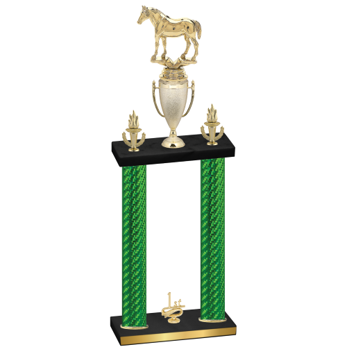 Double Green Carbon Fiber First Place Horses Trophy