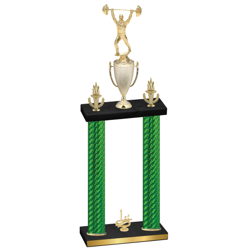 Double Green Carbon Fiber First Place Weights Trophy