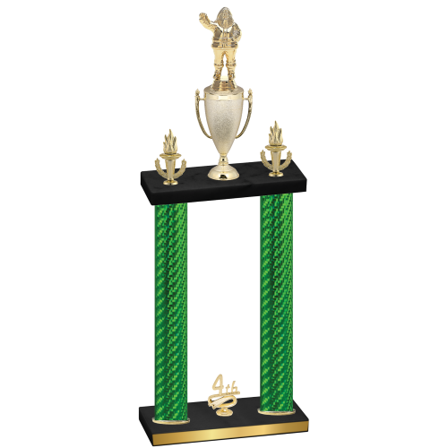 Double Green Carbon Fiber Fourth Place Holiday Trophy