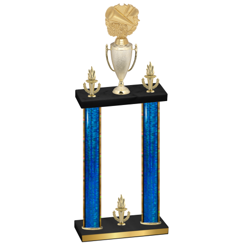 Double Blue Glacier Victory Cheerleading Trophy