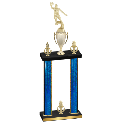 Double Blue Glacier Victory Basketball Trophy