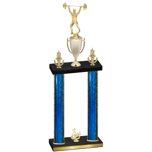 Double Blue Glacier Third Place Weights Trophy