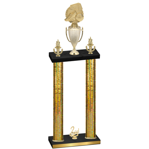 Double Gold Glacier Second Place Soccer Trophy