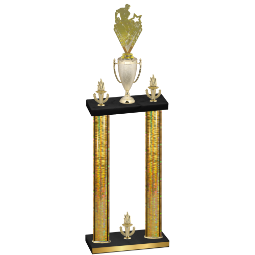 Double Gold Glacier Victory Rugby Trophy