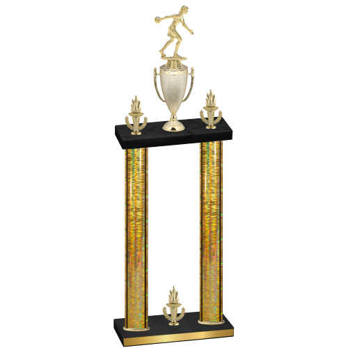 Double Gold Glacier Victory Bowling Trophy