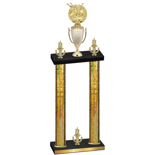 Double Gold Glacier Victory Bowling Trophy
