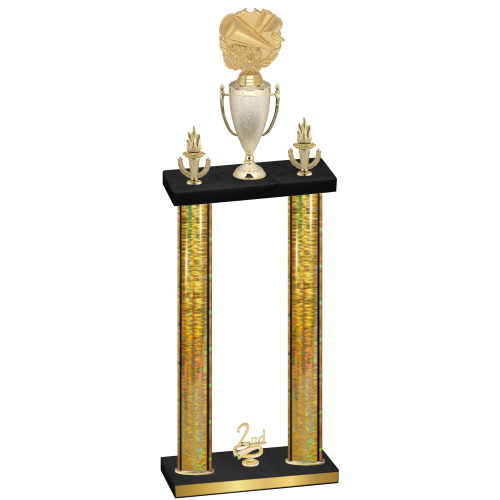 Double Gold Glacier Second Place Cheerleading Trophy