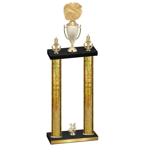 Double Gold Glacier Year Cheerleading Trophy